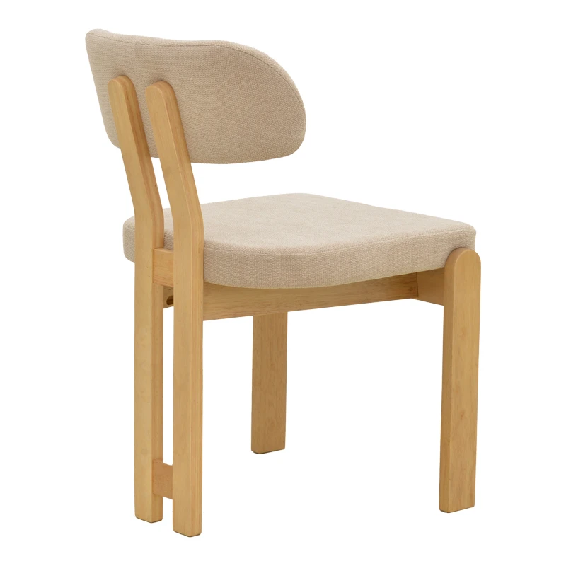 Chair Genoa pakoworld sonoma rubberwood and beige fabric 50x43x82cm