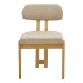 Chair Genoa pakoworld sonoma rubberwood and beige fabric 50x43x82cm