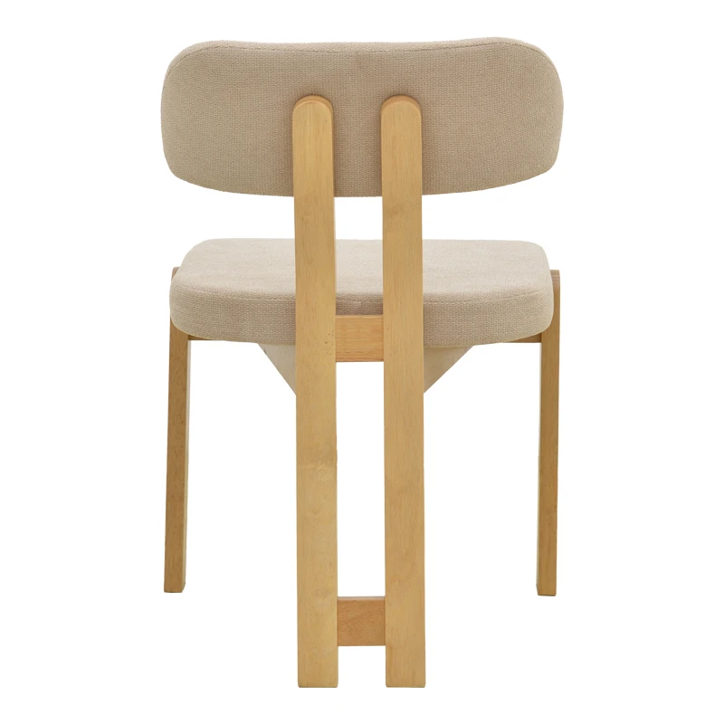 Chair Genoa pakoworld sonoma rubberwood and beige fabric 50x43x82cm