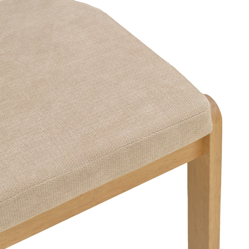 Chair Genoa pakoworld sonoma rubberwood and beige fabric 50x43x82cm