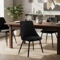 Chair Giselle pakoworld black velvet-black leg