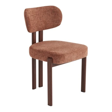 Glamor chair pakoworld brown-walnut fabric metal legs 53x51x81cm