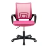 Berto II pakoworld office chair with mesh fabric in pink-black shade 60x48x85-95cm