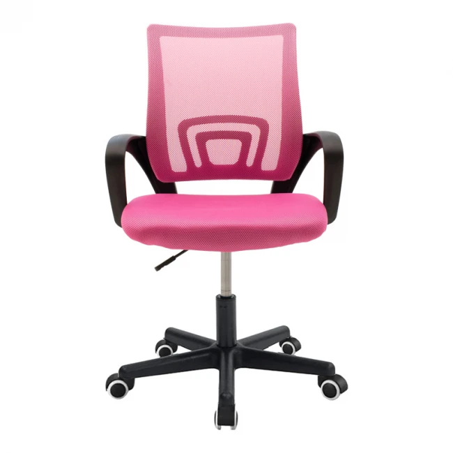 Berto II pakoworld office chair with mesh fabric in pink-black shade 60x48x85-95cm