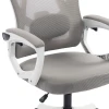 Καρέκλα γραφείου διευθυντή Exeter pakoworld λευκή - mesh γκρι 50x58x119-129εκ