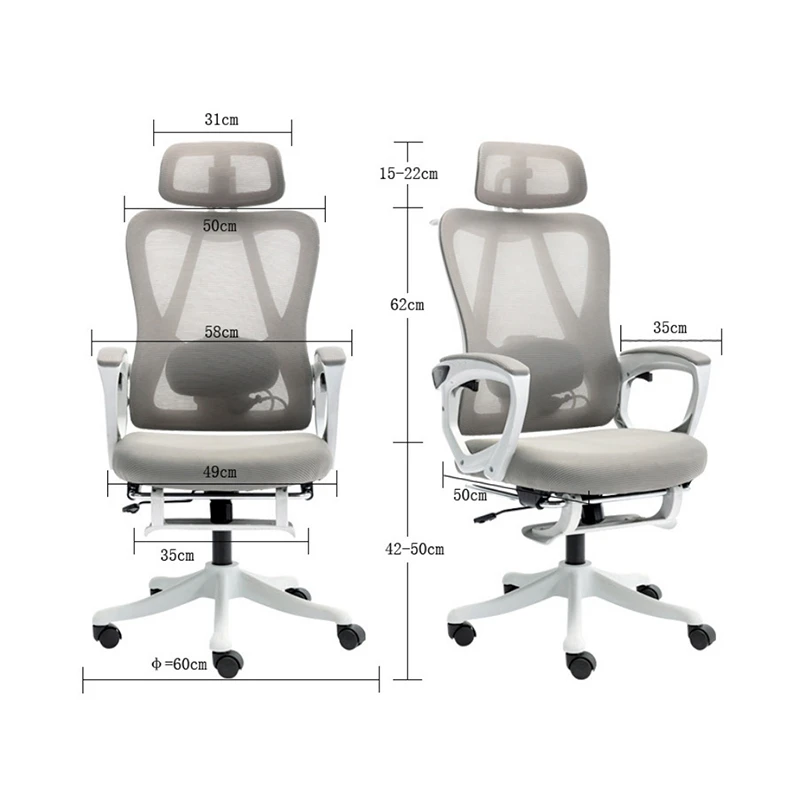 Exeter pakoworld director's office chair white - mesh gray 50x58x119-129cm