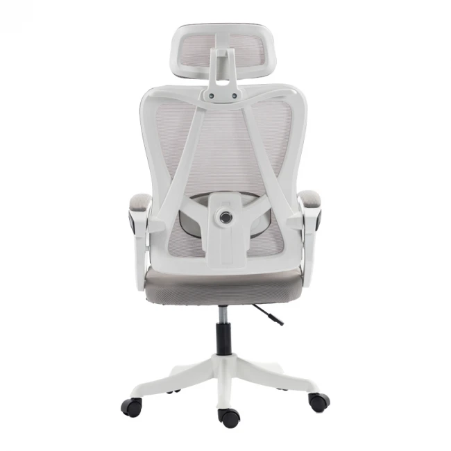 Καρέκλα γραφείου διευθυντή Exeter pakoworld λευκή - mesh γκρι 50x58x119-129εκ