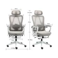 Καρέκλα γραφείου διευθυντή Exeter pakoworld mesh χρώμα μαύρο 50x58x119-129εκ