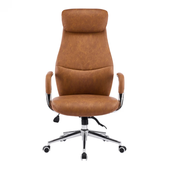 Καρέκλα γραφείου διευθυντή Ferka pakoworld καφέ pu 64x71x120-128εκ