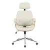 Καρέκλα γραφείου διευθυντή Fetseno pakoworld μπεζ pu-βάση χρωμίου 53x56x113.5-123.5εκ