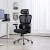 Καρέκλα γραφείου εργασίας Jeffer pakoworld mesh σε μαύρη απόχρωση 67x62x115-125εκ