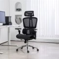 Καρέκλα γραφείου εργασίας Jeffer pakoworld mesh σε μαύρη απόχρωση 67x62x115-125εκ