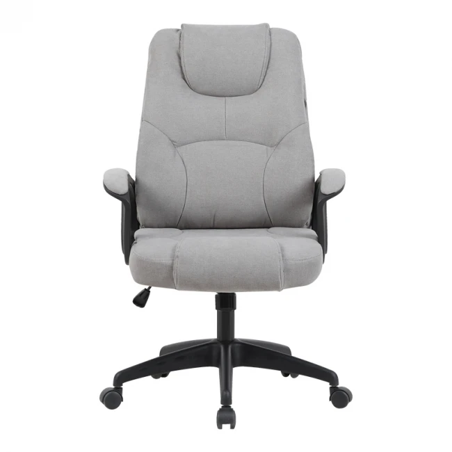 Καρέκλα γραφείου διευθυντή Kamora pakoworld ύφασμα γκρι 66x67x103-111εκ