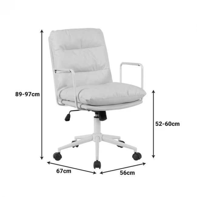 Kreno pakoworld PES executive office chair in grey shade 56x67x89-97cm