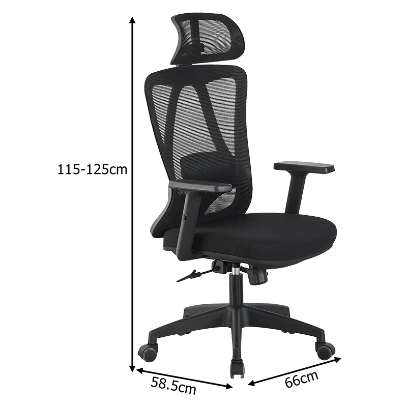 Καρέκλα γραφείου διευθυντή Magida pakoworld mesh μαύρο 58.5x66x115-125εκ