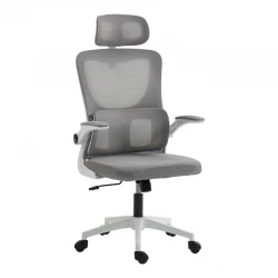 Director's office chair Mainz pakoworld white - mesh grey 50x60x112-122cm