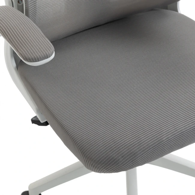 Καρέκλα γραφείου διευθυντή Mainz pakoworld λευκή mesh γκρι 50x60x112-122εκ