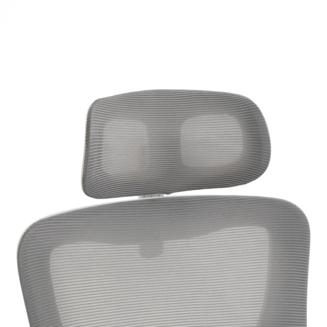 Καρέκλα γραφείου διευθυντή Mainz pakoworld λευκή mesh γκρι 50x60x112-122εκ