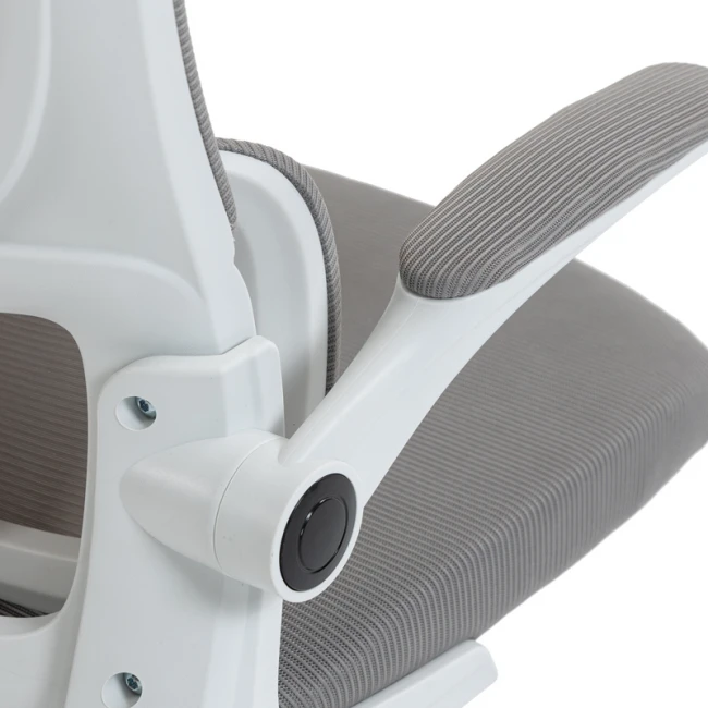 Καρέκλα γραφείου διευθυντή Mainz pakoworld λευκή mesh γκρι 50x60x112-122εκ