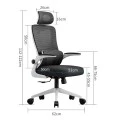 Director's office chair Mainz pakoworld mesh black color 50x60x112-122cm
