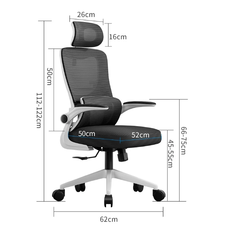 Director's office chair Mainz pakoworld mesh black color 50x60x112-122cm
