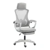 Manager's office chair with footrest Meton pakoworld white - mesh grey 48x60x118-128cm