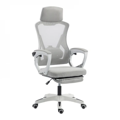 Manager's office chair with footrest Meton pakoworld white - mesh grey 48x60x118-128cm
