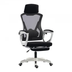 Manager's office chair with footrest Meton pakoworld white - mesh black 48x60x118-128cm