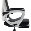 Καρέκλα γραφείου διευθυντή με υποπόδιο Meton pakoworld λευκό - mesh μαύρο 48x60x118-128εκ