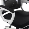 Καρέκλα γραφείου διευθυντή με υποπόδιο Meton pakoworld λευκό - mesh μαύρο 48x60x118-128εκ