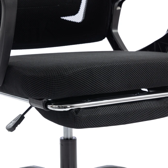 Καρέκλα γραφείου διευθυντή με υποπόδιο Meton pakoworld mesh χρώμα μαύρο 48x60x118-128εκ