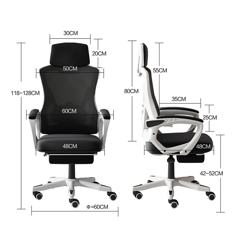 Manager's office chair with footrest Meton pakoworld mesh black color 48x60x118-128cm