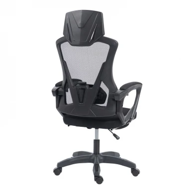 Manager's office chair with footrest Meton pakoworld mesh black color 48x60x118-128cm
