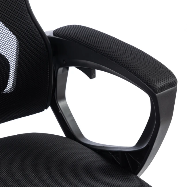 Καρέκλα γραφείου διευθυντή με υποπόδιο Meton pakoworld mesh χρώμα μαύρο 48x60x118-128εκ