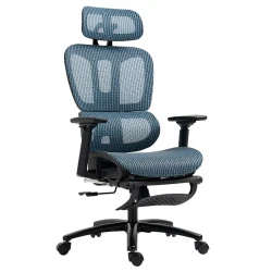 Office chair manager with footrest Verdant pakoworld Premium Quality mesh blue