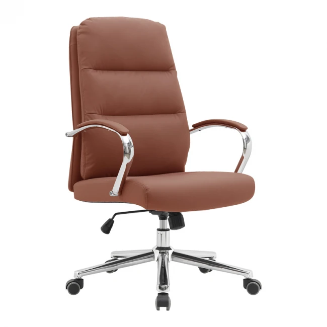Director's office chair Normie pakoworld pu brown 58x65x103-111cm