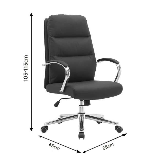 Director's office chair Normie pakoworld pu brown 58x65x103-111cm