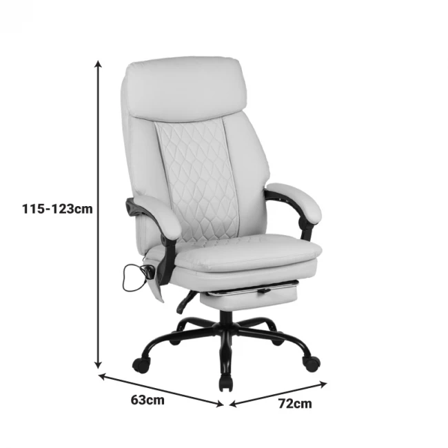 Καρέκλα γραφείου διευθυντή Sedici pakoworld με μηχανισμό massage- pu μπεζ 72x63x115-123εκ