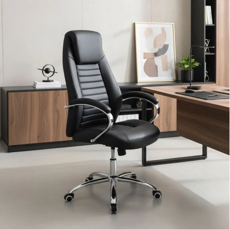 Sonar pakoworld manager office chair with PU in black colour