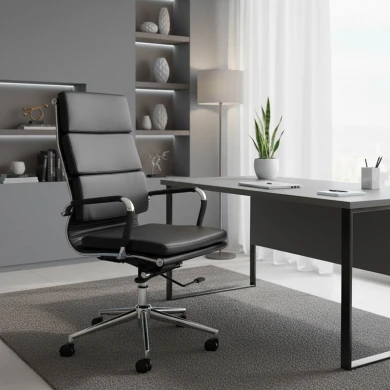 Καρέκλα γραφείου διευθυντή Tokyo pakoworld μαύρο pu 55.5x52x108εκ