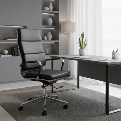 Manager office chair Tokyo pakoworld with black pu 55.5x52x108cm