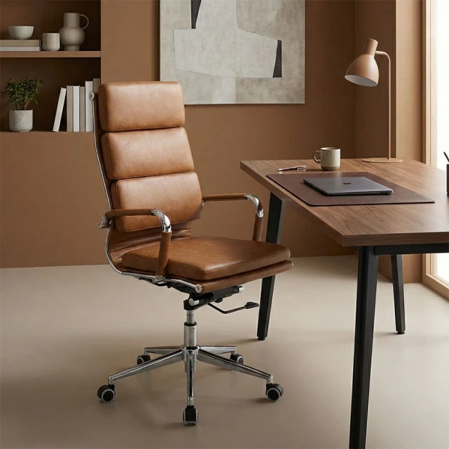 Manager office chair Tokyo pakoworld with pu brown tabac antique colour