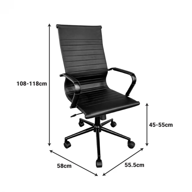 Manager office chair Valter pakoworld black pu 55.5x58x108cm
