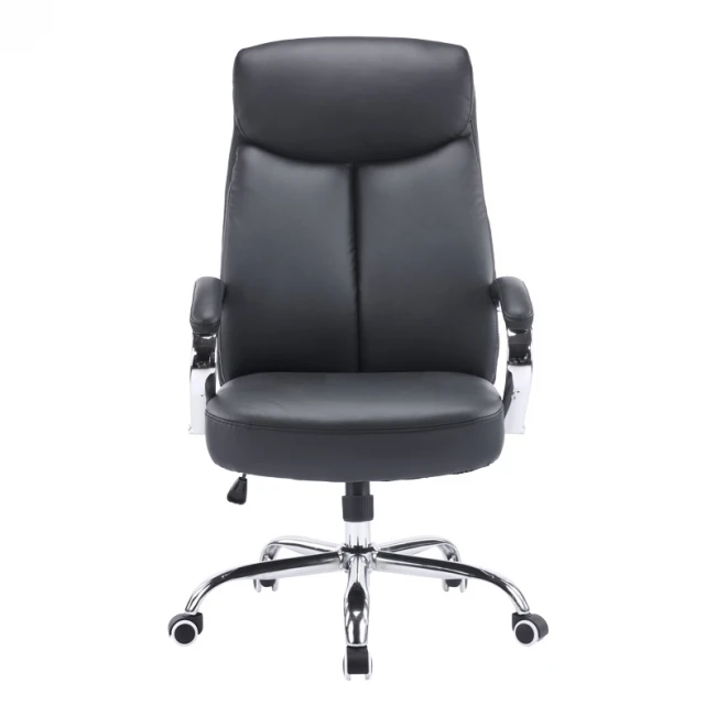 Καρέκλα γραφείου διευθυντή Venza pakoworld pu σε μαύρη απόχρωση 70x65x117-124εκ