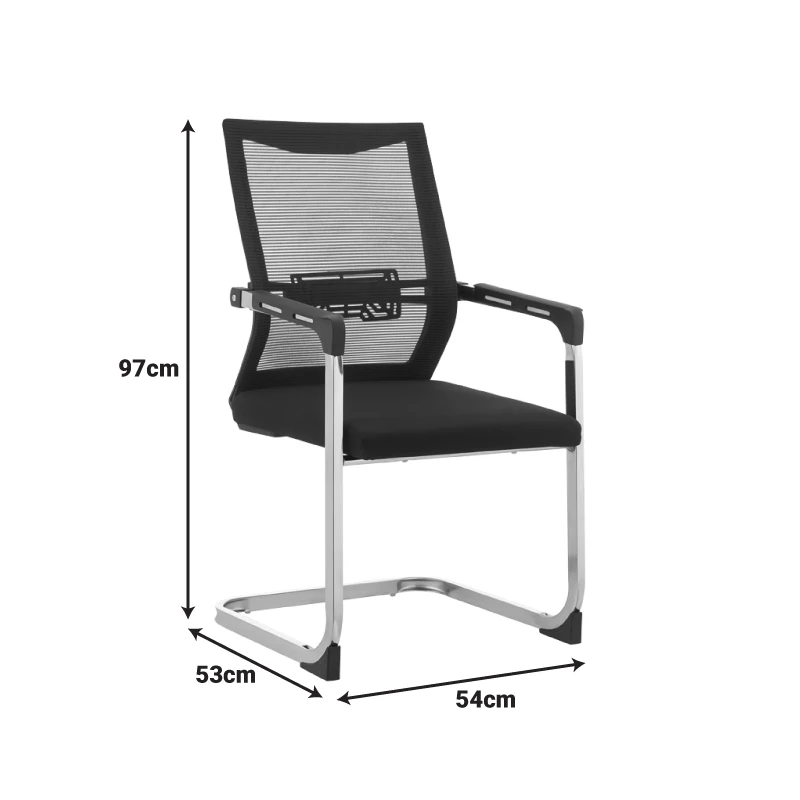 Visitor office chair Chromatic pakoworld black mesh with metal 54x53x97cm