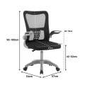 Καρέκλα γραφείου εργασίας Annalise pakoworld μαύρο mesh 57x53x100εκ