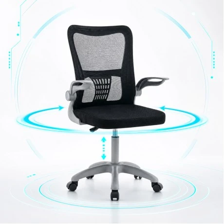 Καρέκλα γραφείου εργασίας Annalise pakoworld μαύρο mesh 57x53x100εκ