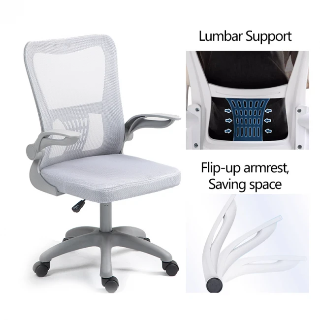 Work chair manager Annalise pakoworld mesh grey 57χ53χ100cm