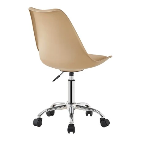 Καρέκλα γραφείου εργασίας Gaston II pakoworld pp-pu cappuccino 48x57x77-90εκ