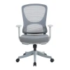Litulo pakoworld office chair mesh fabric in grey shade 51x50.5x98/106cm